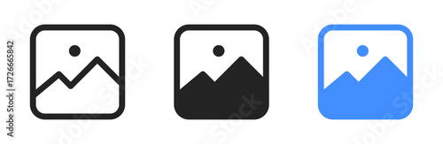 Image, gallery or photo album icon representing visual content, media, or image management