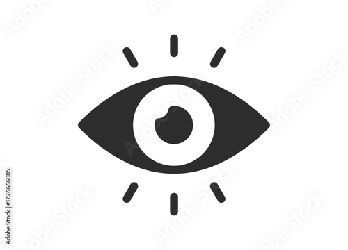 Eye icon representing vision, observation, focus, or awareness, designed for use in concepts related to sight, attention, or perception