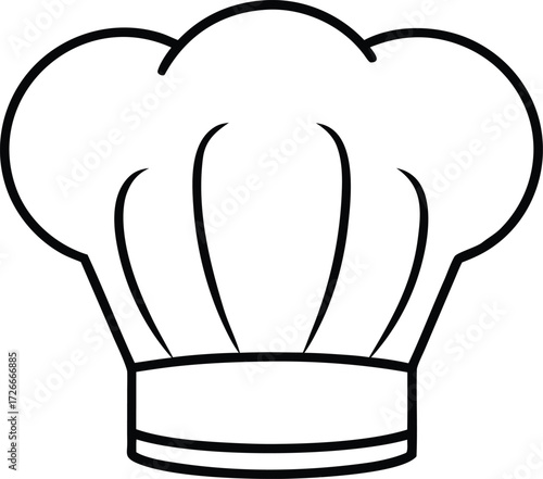 Black and white chef hat outline cook hat toque blanche