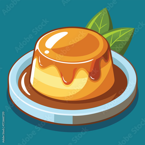 Panna Cotta Dessert on Plate