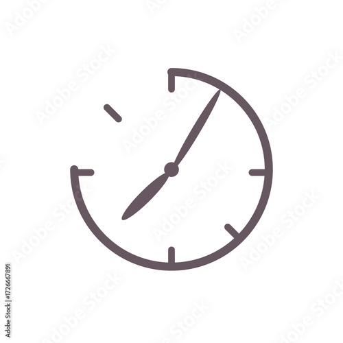 Simple clock design showing time in a minimalist style with clean lines and modern aesthetics