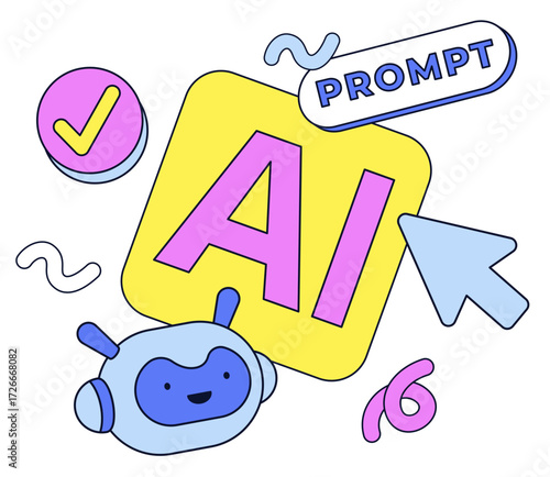 Lettering AI with prompt sign and chatbot