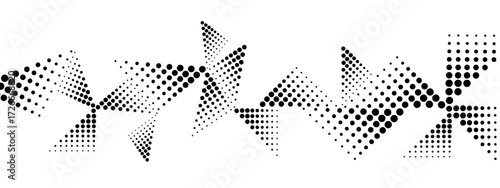 Halftone abstract geometric texture with chaotic particle based triangle shapes molecular design vector illustration for technology advertising medicine presentations business and digital graphics