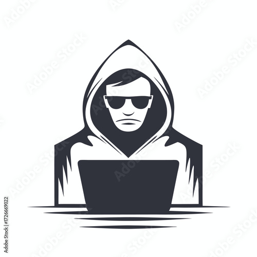 Three anonymous figures in hoods are taking money from a world device