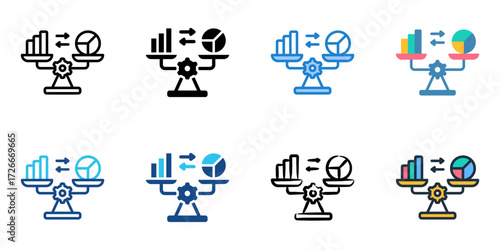 Rebalancing icon set multiple style collection 
