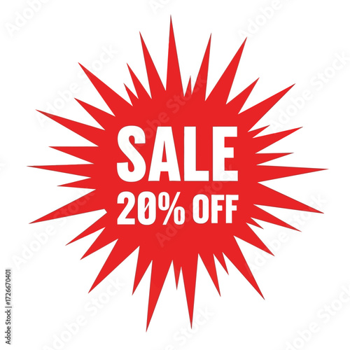 Red sale banner with the text "SALE" and "70% OFF" for promotional purposes.