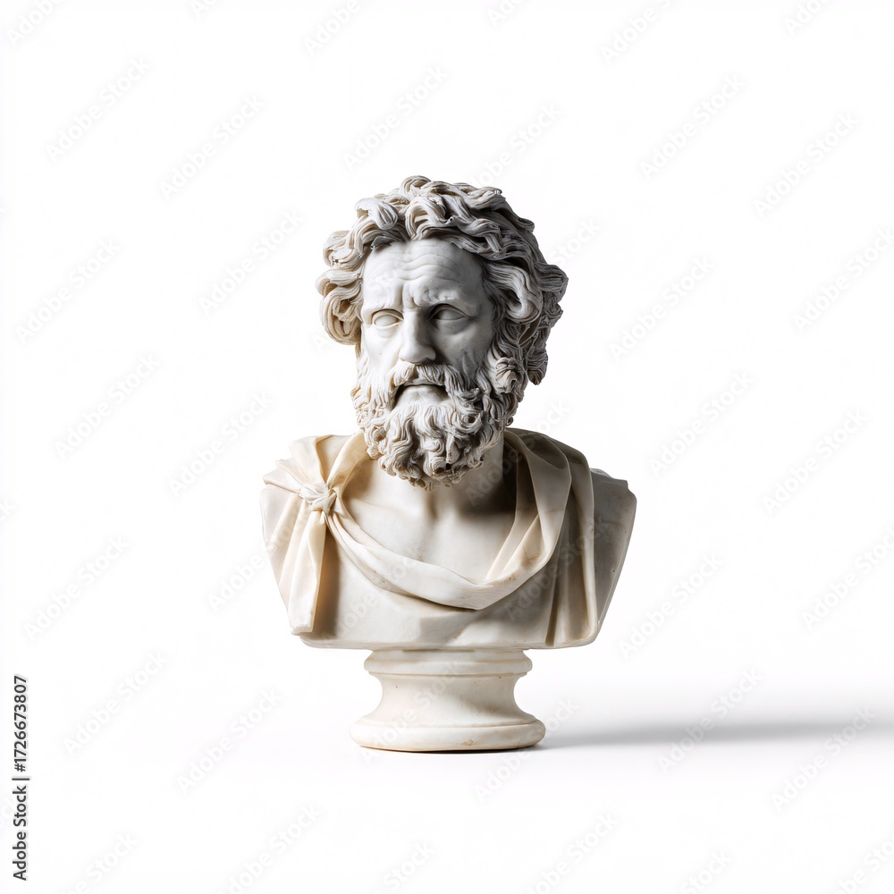 Obraz premium classic greek sculpture bust isolated, clean white background