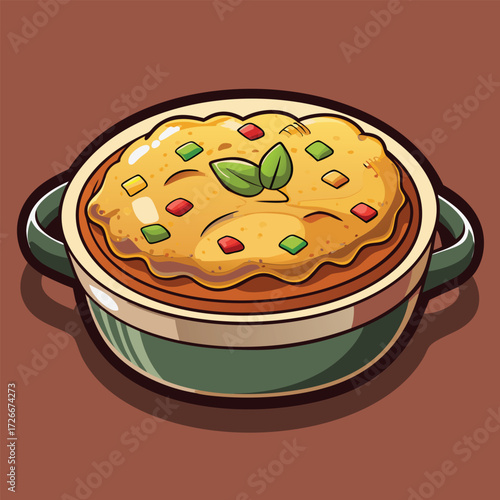 Cartoon dish of flavorful stew