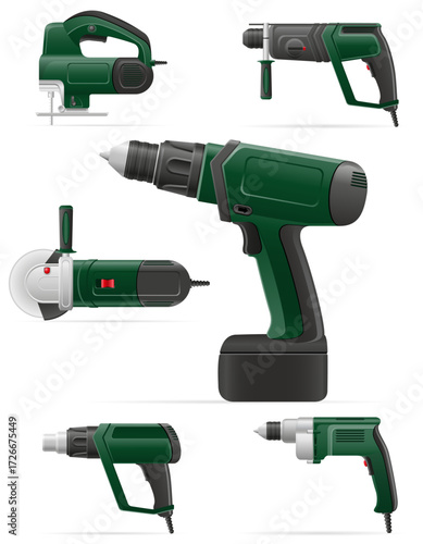 electric tools for repeir home cartoon stock vector illustration isolated on white background