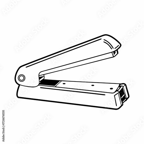 Stapler in open position with isolated on white background  