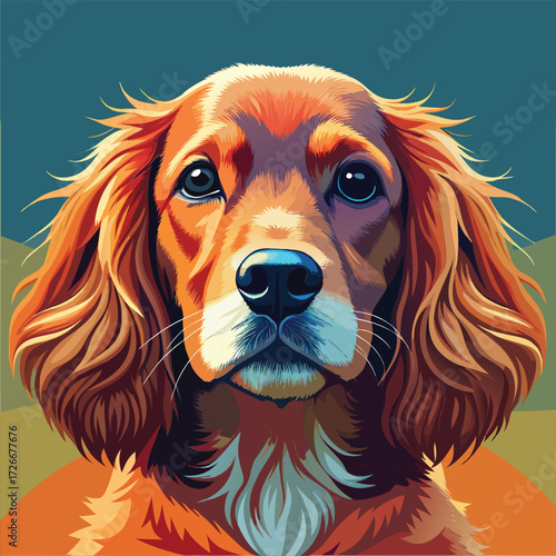 Adorable dog portrait in vibrant colors