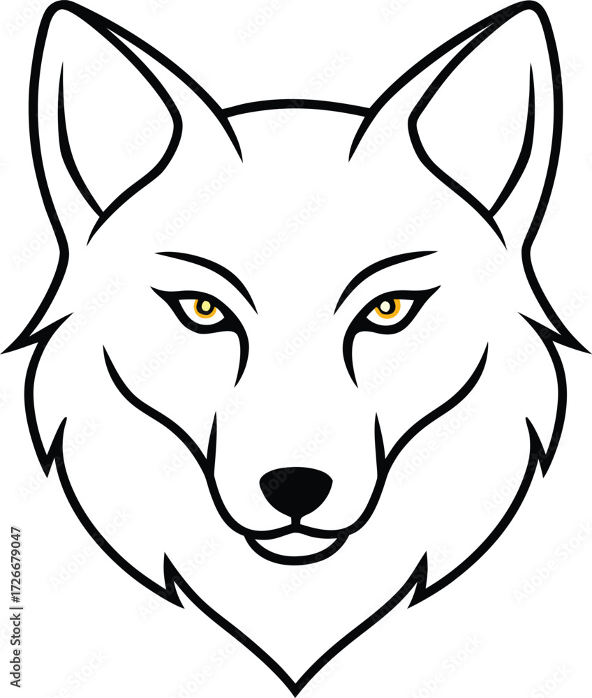 Fototapeta premium Wolf head vector illustration icon