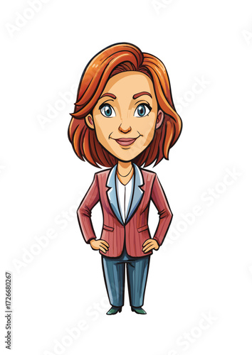 Cartoon female executive in business attire