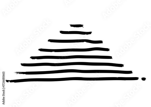 Abstract geometric representation of layered or stacked triangular elements, symbolizing growth, progress, or development with a minimalist aesthetic
