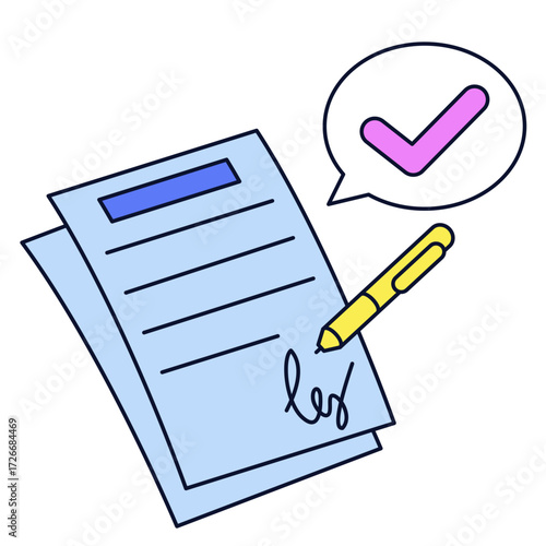Signing documents with pen