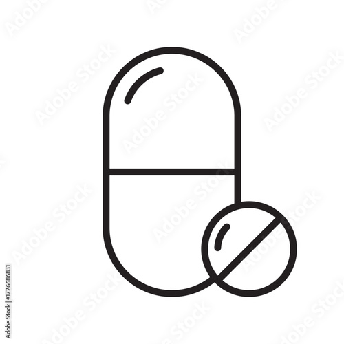 Editable Pill Line Icon