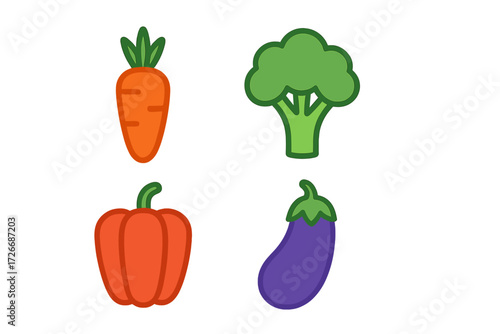 Vibrant collection of fresh healthy garden vegetables including carrot broccoli bell pepper and eggplant for nutrition