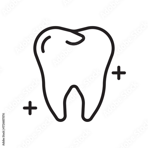 Editable Tooth Line Icon