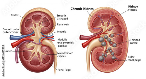 Kidney Cross-Section with Medical Accuracy