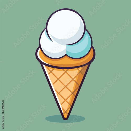 Double scoop ice cream cone
