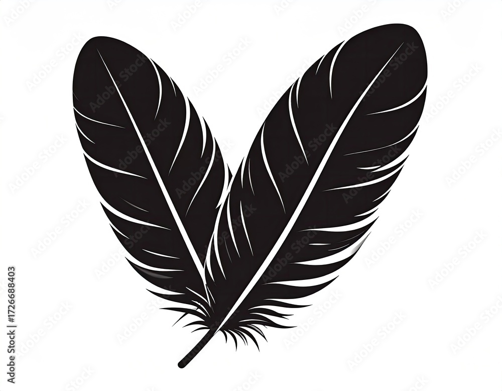 Obraz premium Two black feathers