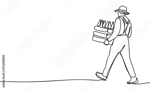 Person carrying boxes with bottles of wine