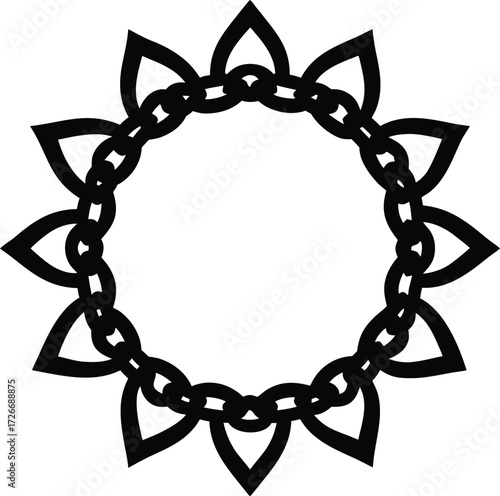 Celtic knot tattoo symbol vector design with chain and jewelry elements