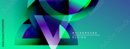 Abstract vibrant design features flowing shapes, turquoise hues, dark accents. Modern composition suggests dynamic energy, visual appeal.