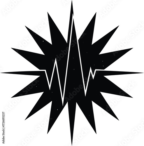 Black and white abstract vector illustration with floral and snowflake pattern for winter decoration and design