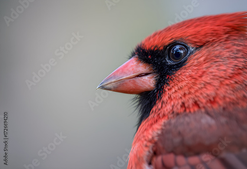 Close Up of Red Cardinal Bird