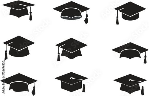 academic hat icon collection