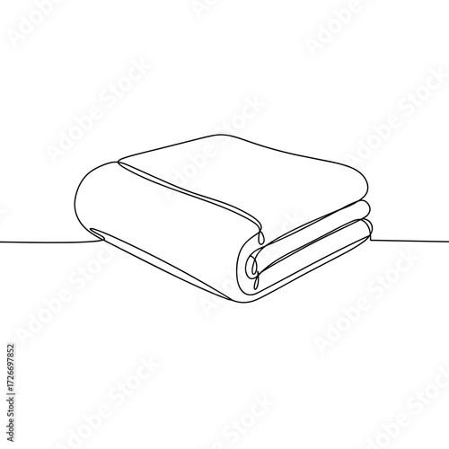 Outline of a folded weighted blanket on a flat surface  