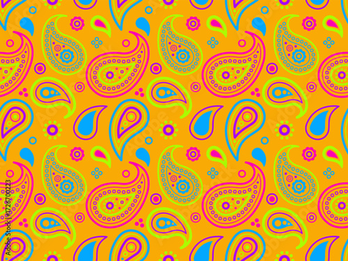 Pastel curtain and canvas petal. Vector Indian cucumber with abstract boho. Paisley pretty of carpet ethnicity.