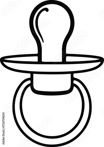 Vector Baby pacifier simple nipple design black and white silhouette Illustrator