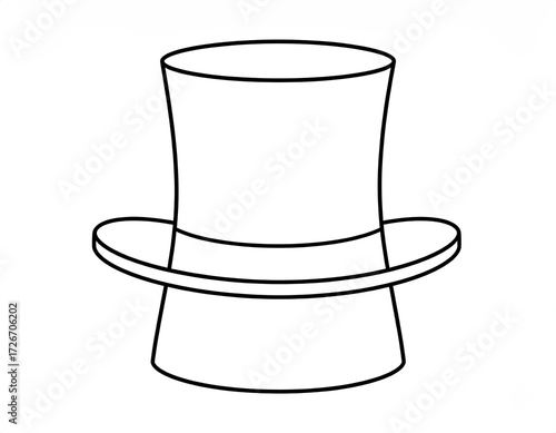 Simple black line drawing of a top hat