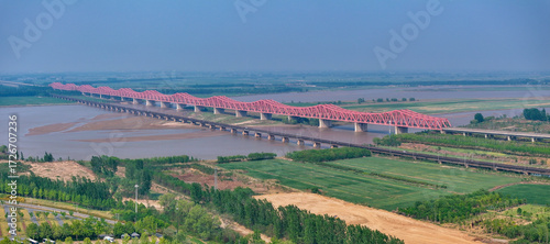Aerial photography of the Yellow River Cultural Park in Zhengzhou, Henan Province