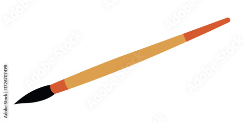 Vector Illustration of a Classic Paintbrush Design.  Ideal for digital design projects, art-themed content, or educational materials.