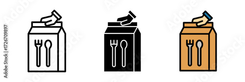Food home delivery icon on white background.