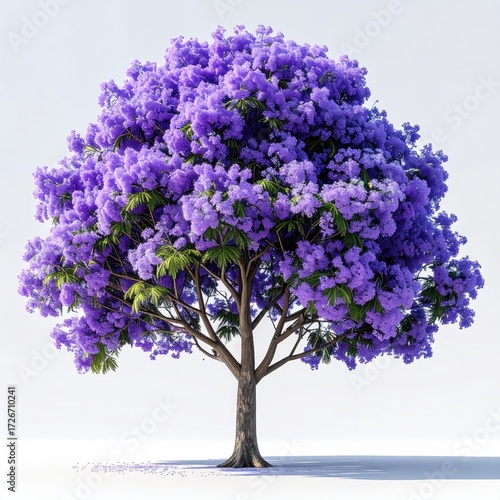 Vibrant purple tree in full bloom