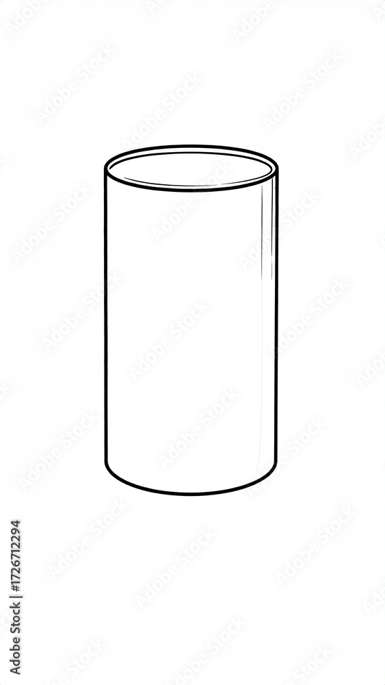 Simple, cylindrical, white object Simple, cylindrical, white object