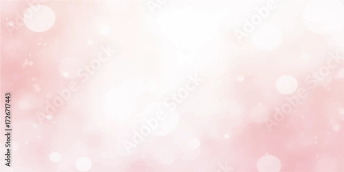 Pink, soft bokeh lights create a bright, blurred backdrop with a festive, sparkling holiday glow