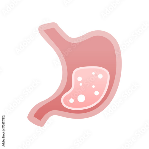 Pink stomach digestive system icon vector design