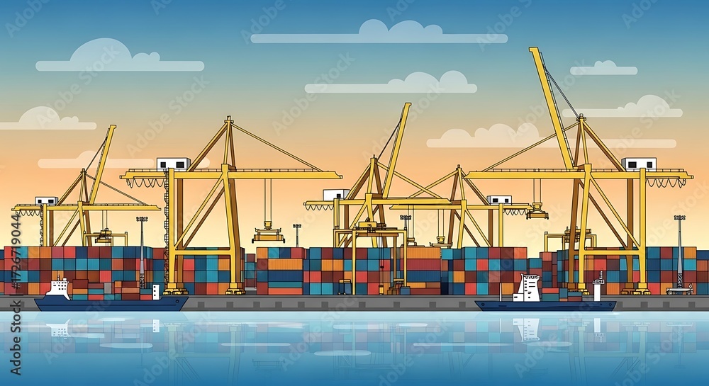 Obraz premium Cargo Port Flat.