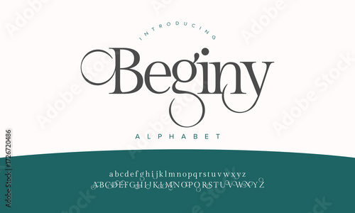 Elegant Serif Beginy Alphabet Font for Luxury Branding Design
