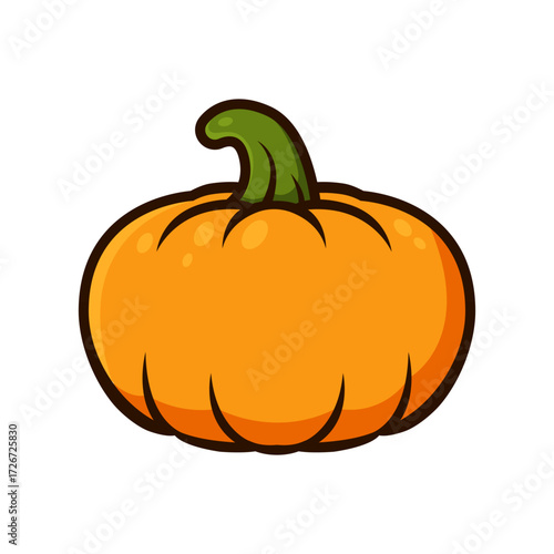Cartoon pumpkin. Pumpkin isolated on a white background. Vector