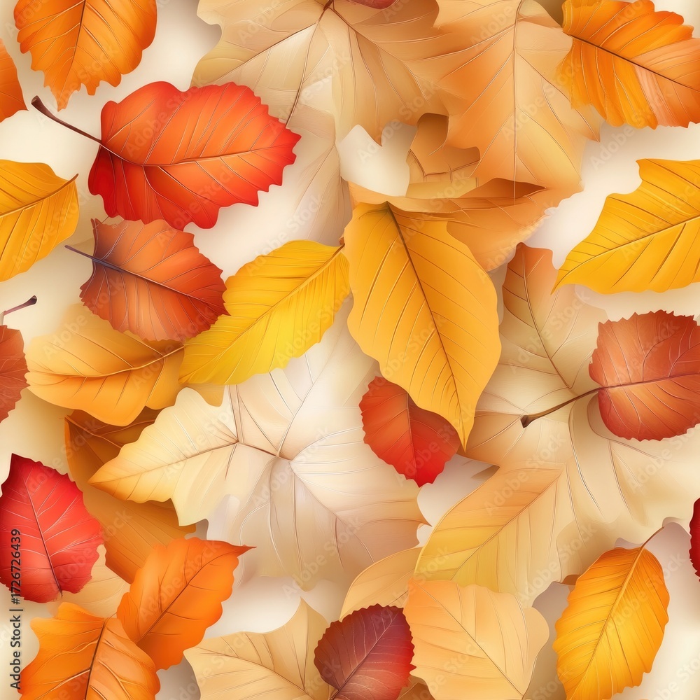 Fototapeta premium Vibrant autumn leaves in multicolor arrangement for seasonal backgrounds