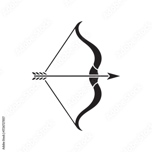 Simple bow and arrow  vector illustration, Archery target design