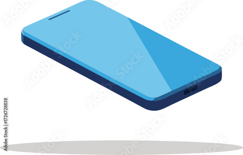 Floating smartphone mockup angled perspective vector eps illustration for general use