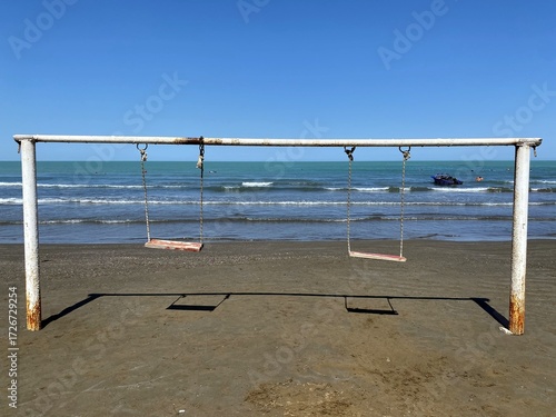 Swing on the shore of the Caspian Sea