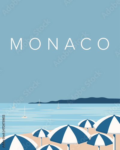 Monaco travel poster, banner, cover